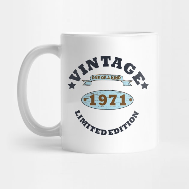 vintage 1971 birthday limited edition by omitay